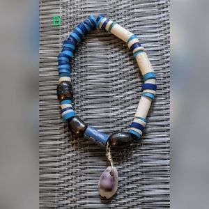 Handmade Cowrie Shell, Pearl and Clay Bracelet
